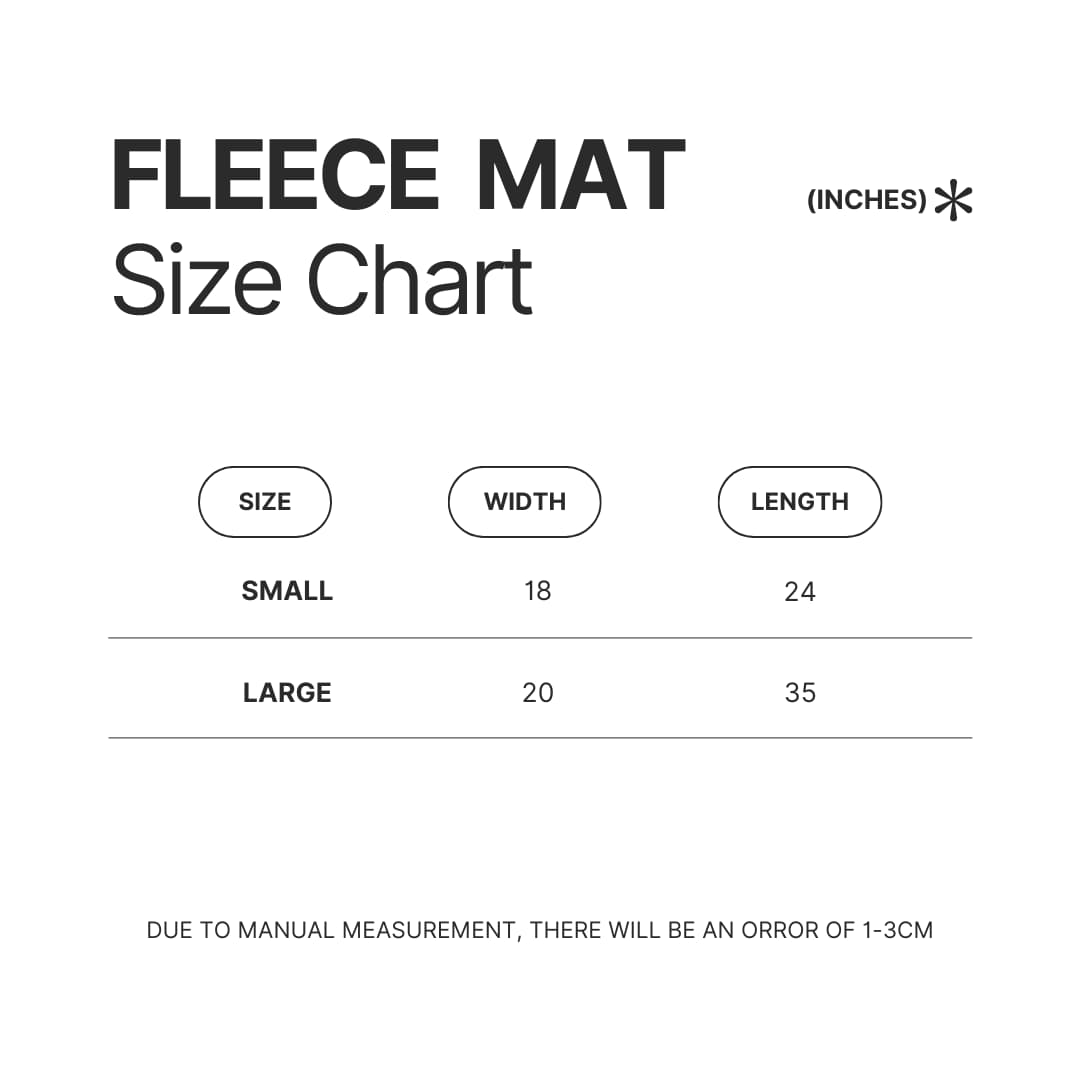 Fleece Mat Size Chart - Chappell Roan Shop