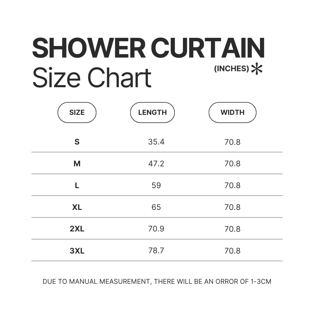 Shower Curtain Size Chart - Chappell Roan Shop