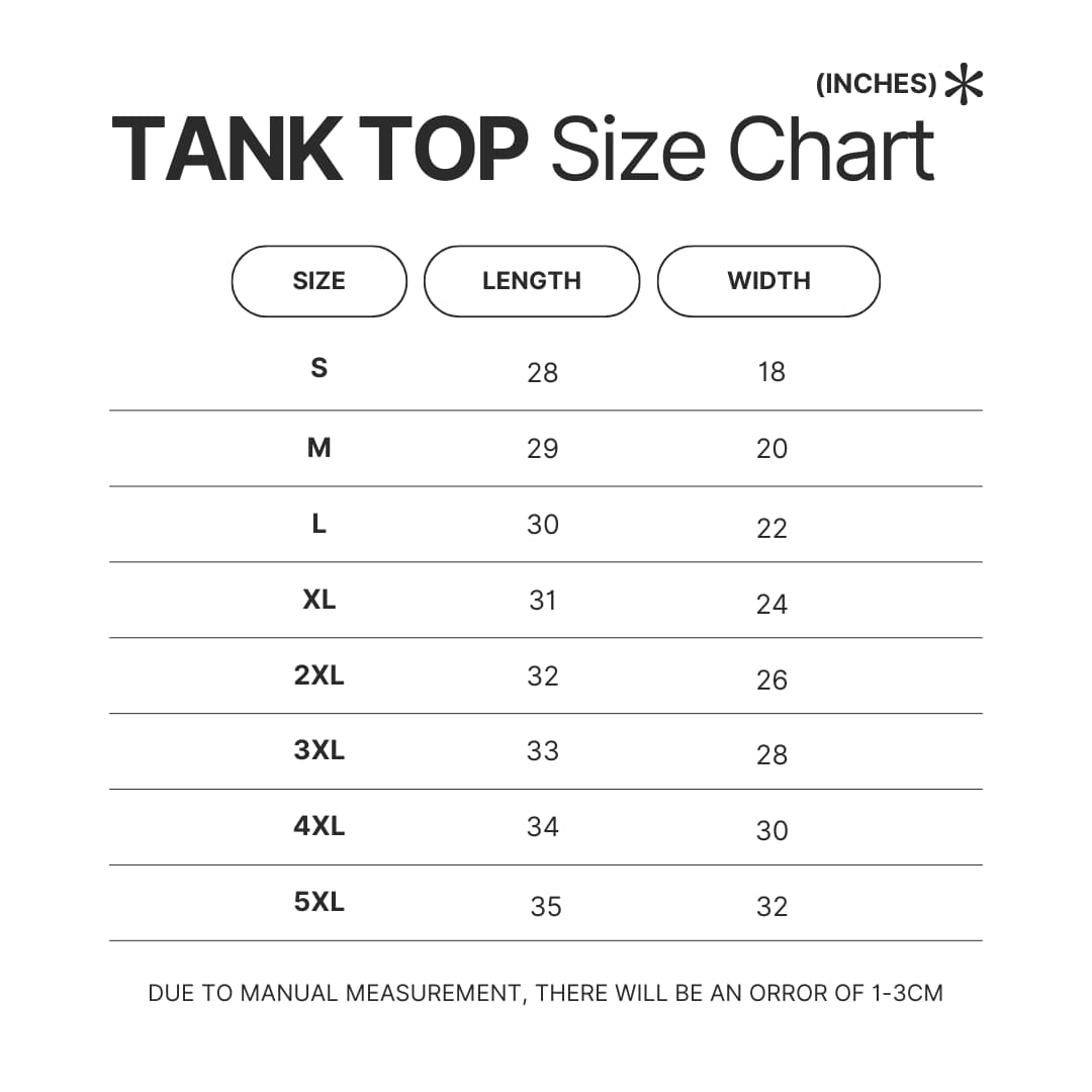 Tank Top Size Chart - Chappell Roan Shop