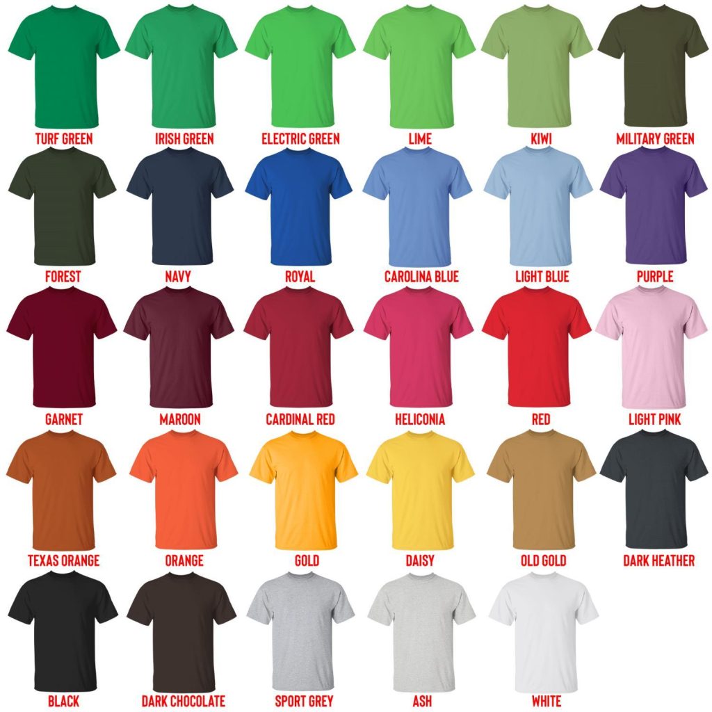 t shirt color chart - Chappell Roan Shop